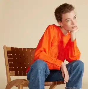 Aida Long Sleeve Organic Cotton Blouse