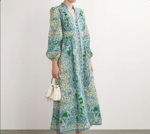 Zulma Cotton Linen Dress Toile Mandarine