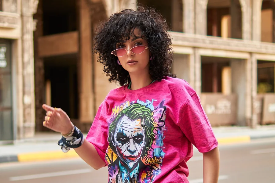 hot pink graphic tee