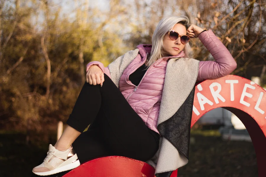 Pink puffer vest