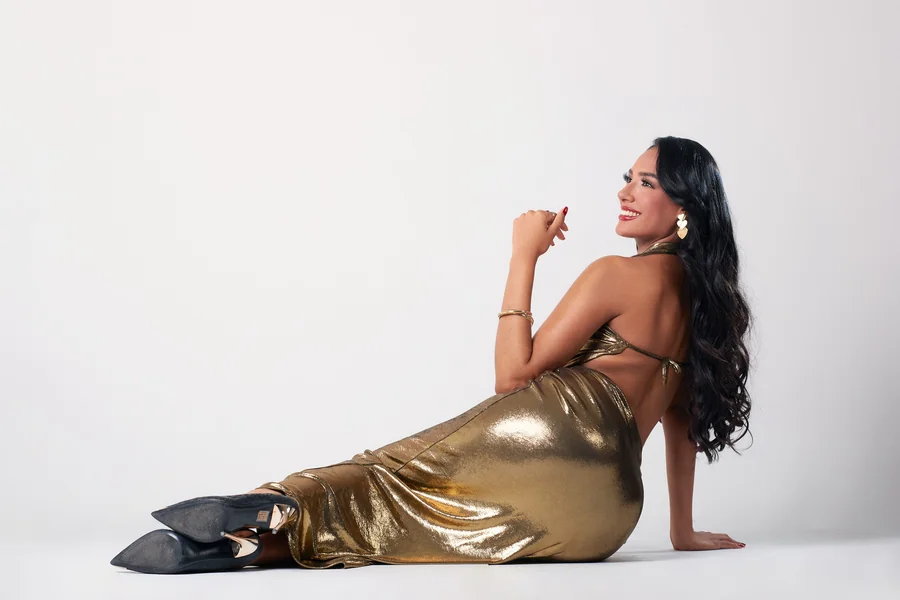 metallic gold plus size dresses