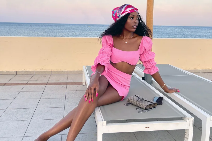 pink two piece set